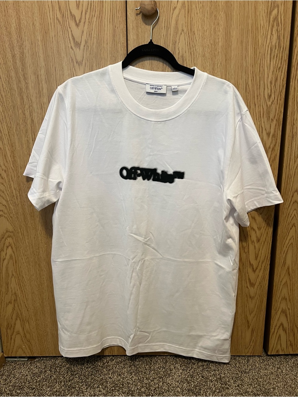 Off-White White Short Sleeve Tee with Black Logo